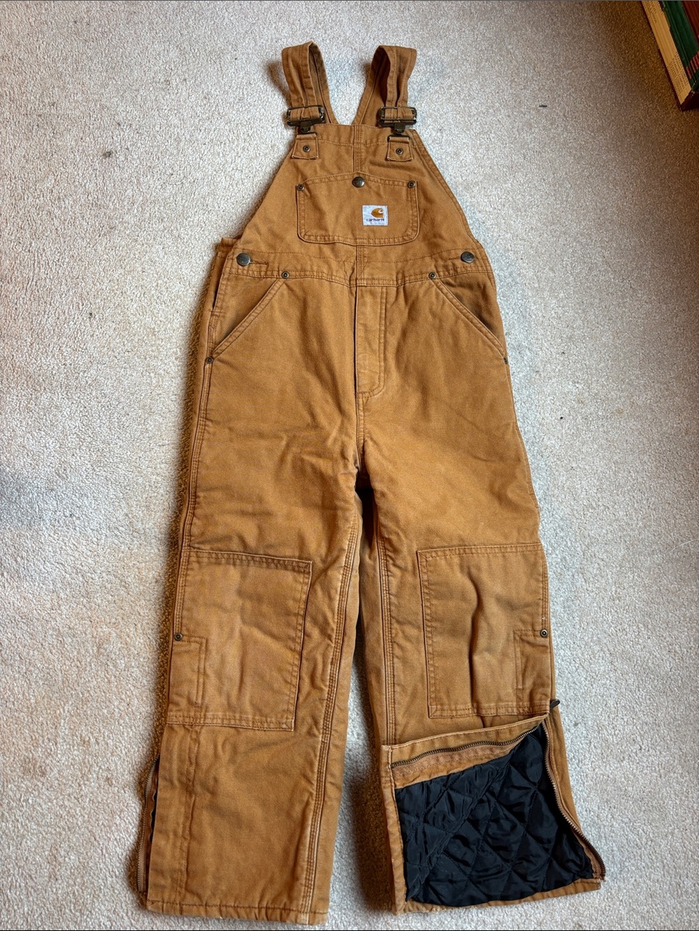 Carhartt Kids Tan/Brown Duck Work Overalls